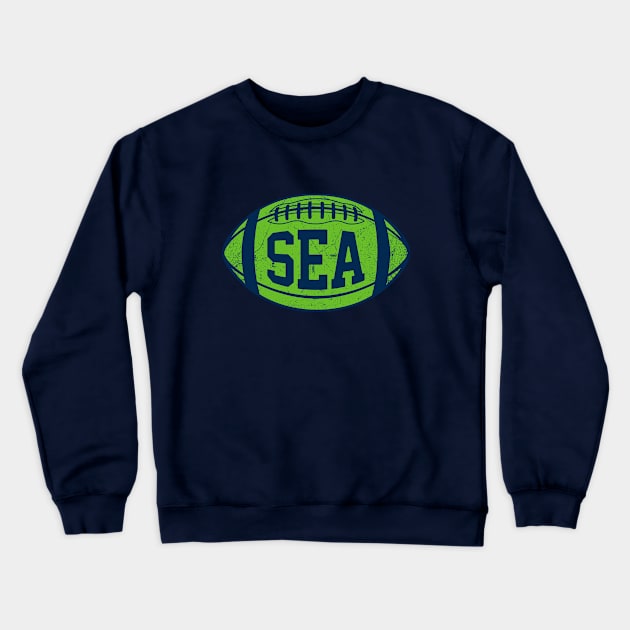 SEA Retro Football - Navy Crewneck Sweatshirt by KFig21